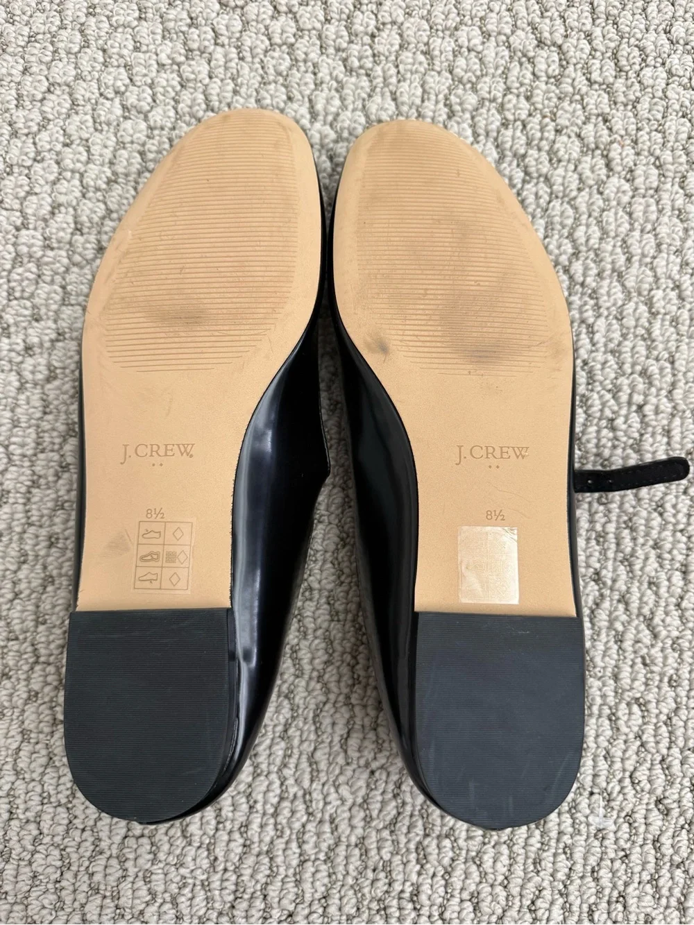 J. Crew Black Mary Jane Flats with Pearl Buckle